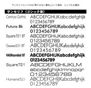 サンセリフ（ゴシック体風）